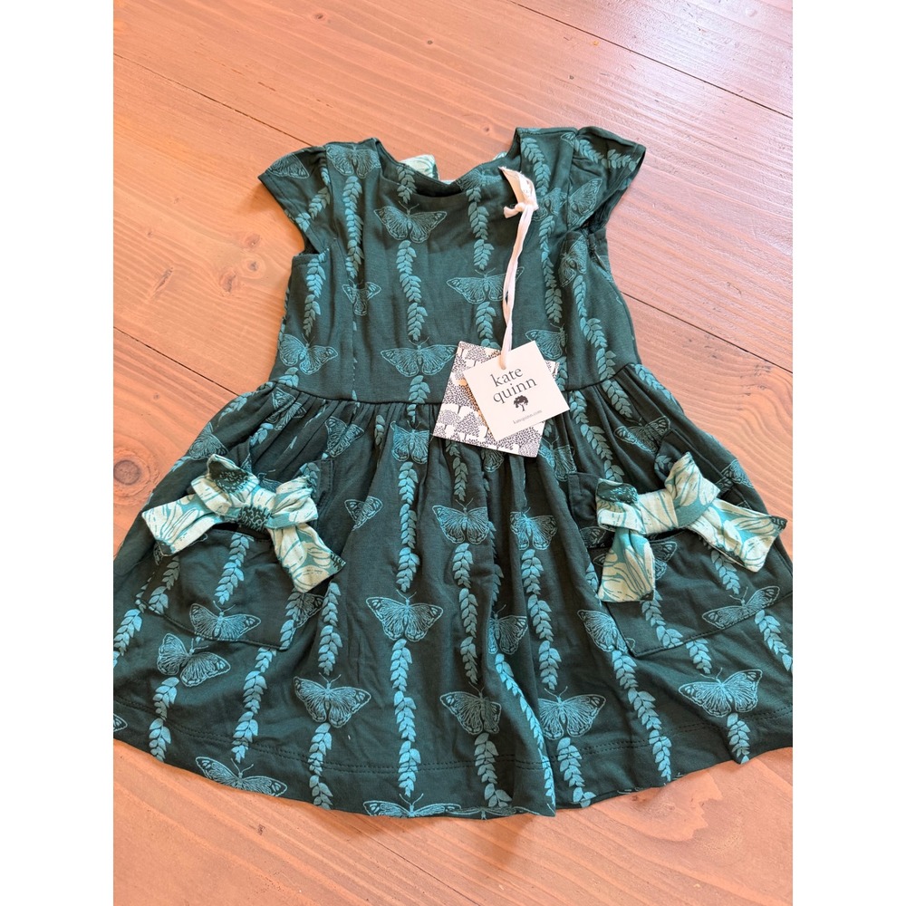 Cc23 Kate Quinn Juniper Butterfly Vine Cap Sleeve Back Bow Dress 12-18M